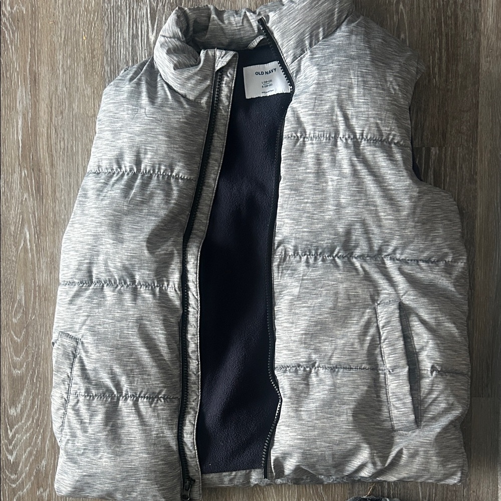 Old Navy Heather Gray Puffer Vest
